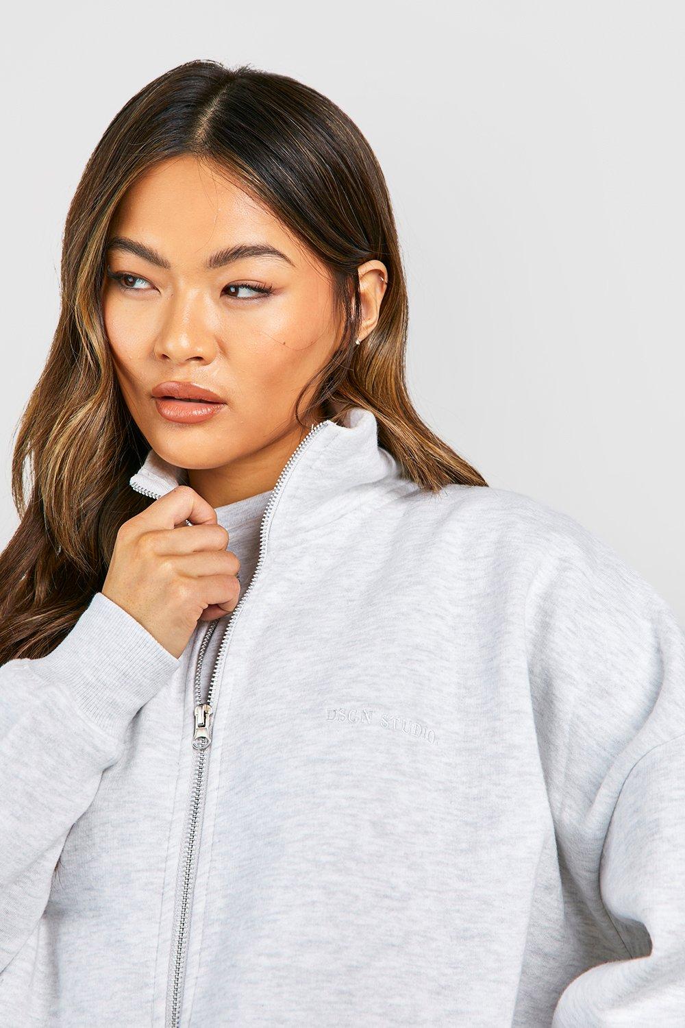 Funnel neck zip up hoodie clearance